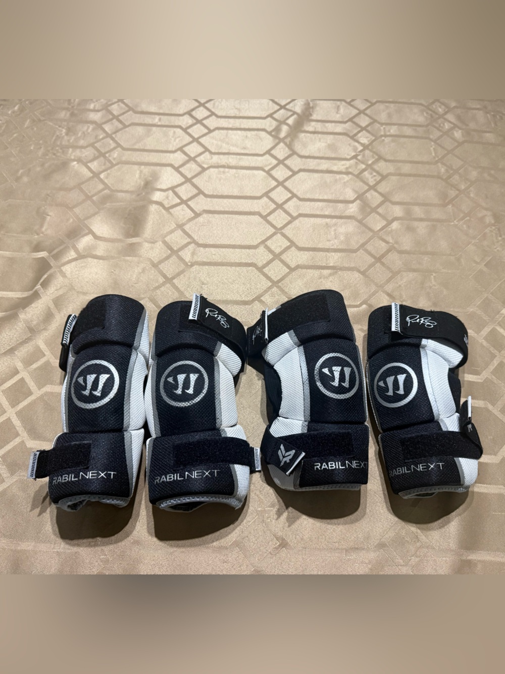 Rabil Next Black/White Lacrosse Arm Pads - Pair